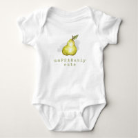 Cute Pear Fruit Pun Baby Bodysuit