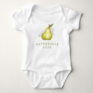 Cute Pear Fruit Pun Baby Bodysuit