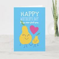 Cute Pear Fruit Pun Cartoon Happy Mother's Day