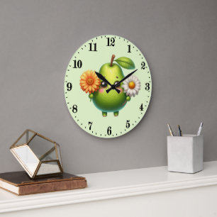 Cute pear lovers kitchen large clock