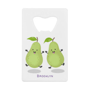 Cute pear pair cartoon illustration