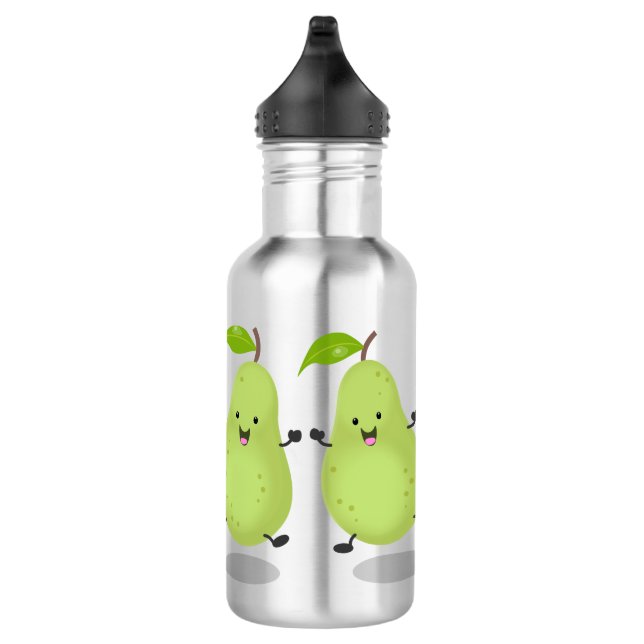 Cute pear pair cartoon illustration 532 ml water bottle (Right)