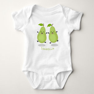Cute pear pair cartoon illustration baby bodysuit