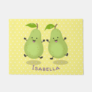Cute pear pair cartoon illustration doormat