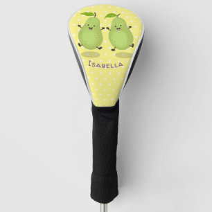 Cute pear pair cartoon illustration golf head cover