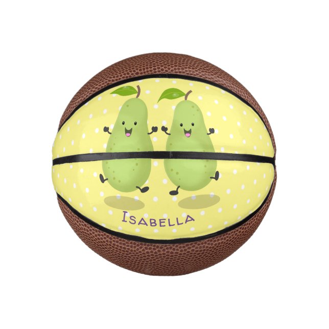 Cute pear pair cartoon illustration mini basketball (Front)