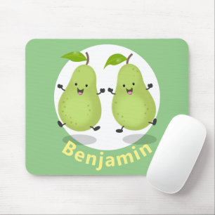 Cute pear pair cartoon illustration mouse pad