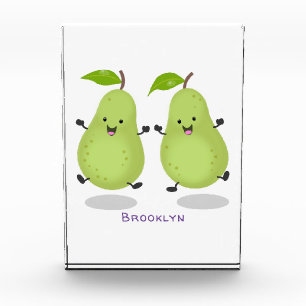 Cute pear pair cartoon illustration photo block