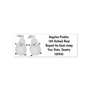 Cute pear pair cartoon illustration  self-inking stamp