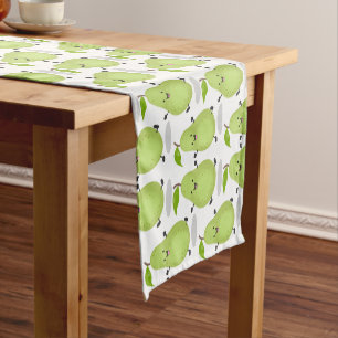 Cute pear pair cartoon illustration short table runner