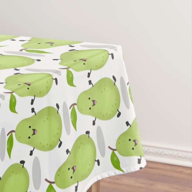 Cute pear pair cartoon illustration tablecloth (In Situ)