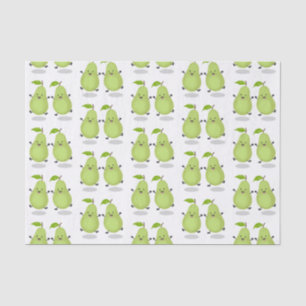 Cute pear pair cartoon illustration tissue paper