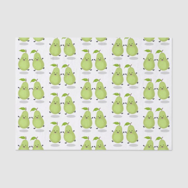 Cute pear pair cartoon illustration tissue paper (Front)
