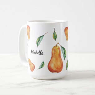 Cute Pear Pattern Wtercolor Art Hand-painted Coffee Mug
