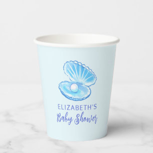 Cute Pearl Boy Baby Shower Paper Cups