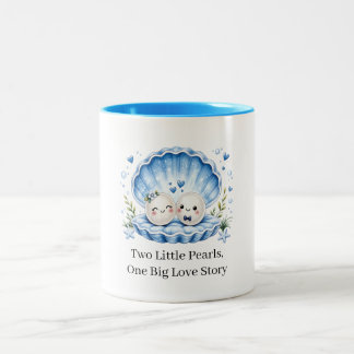 Cute Pearl Love in a Magical Seashell Two-Tone Coffee Mug