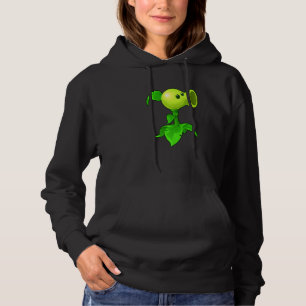 Cute Peashooter Nostalgia Plants And Zombies Leaf Hoodie
