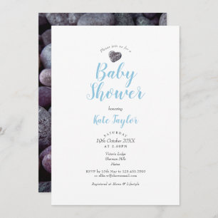 Cute Pebble Heart Baby Shower / Sprinkle Invitation