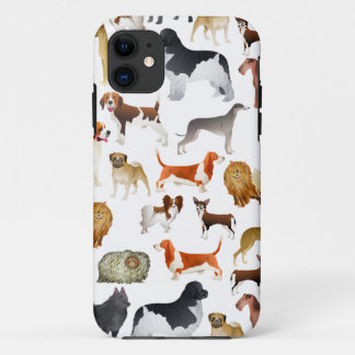 Cute Pedigree Pet Dog Wallpaper Design iPhone 11 Case