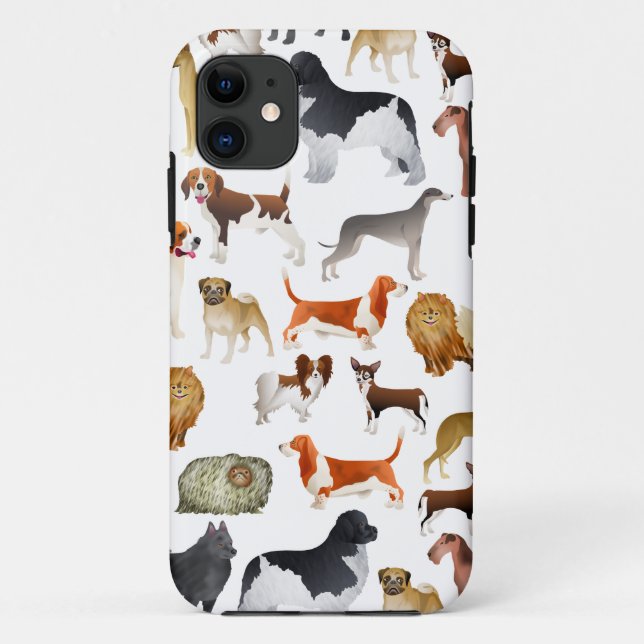 Cute Pedigree Pet Dog Wallpaper Design Case-Mate iPhone Case (Back)