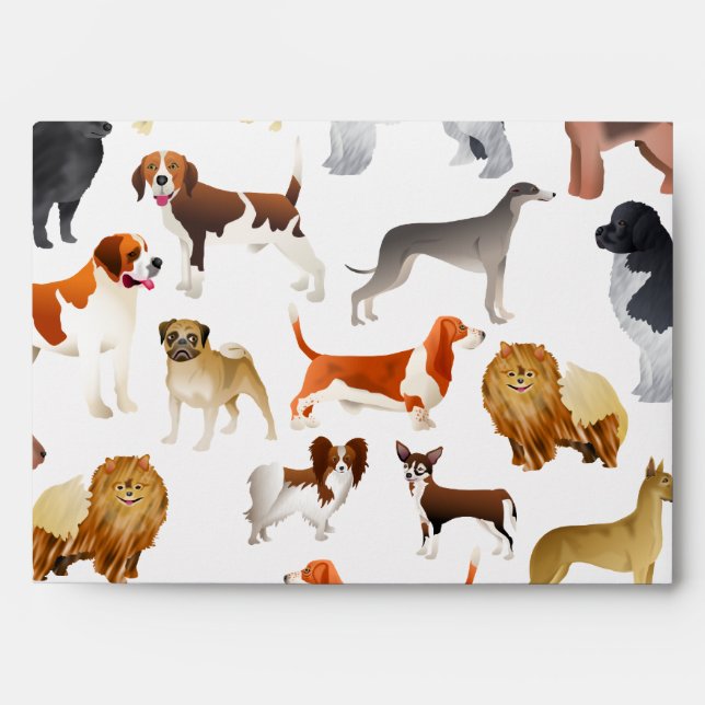 Cute Pedigree Pet Dog Wallpaper Design Envelope (Front)