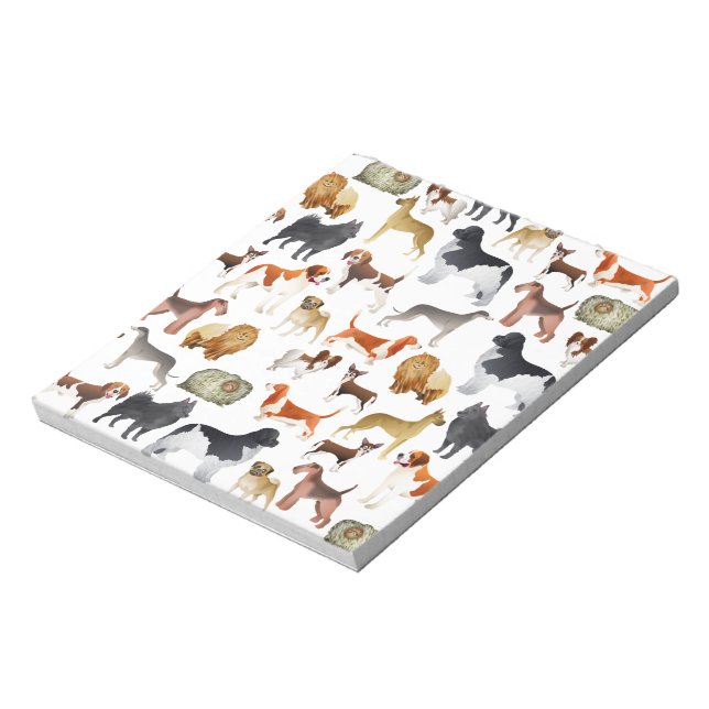 Cute Pedigree Pet Dog Wallpaper Design Notepad (Rotated)