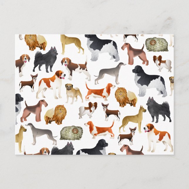 Cute Pedigree Pet Dog Wallpaper Design Postcard (Front)