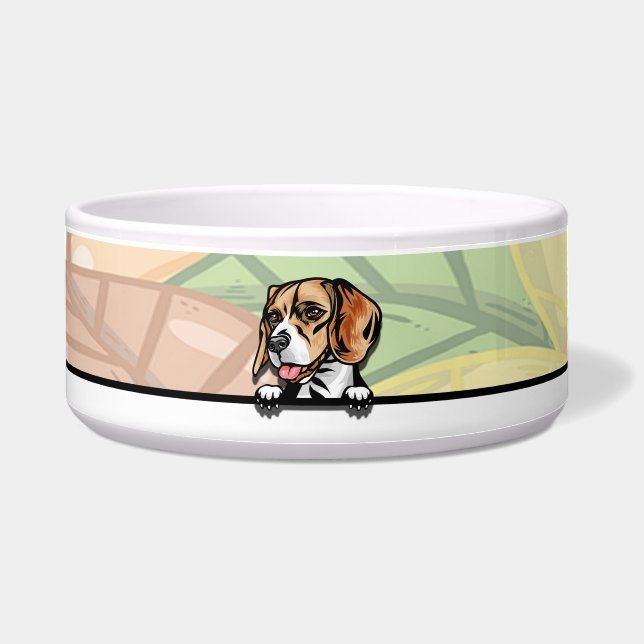 Cute Peeking Beagle, food or drink (Front)