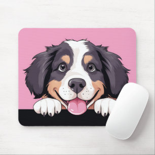 Cute Peeking Bernese Mountain Dog Mouse Pad