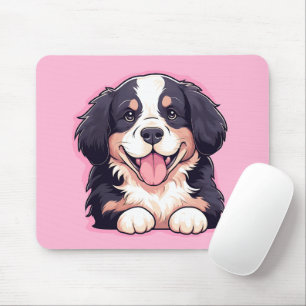 Cute Peeking Bernese Mountain Dog Mouse Pad