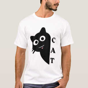 Cute Peeking Black Cat T-Shirt