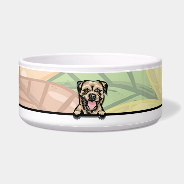 Cute Peeking Border Terrier, food or drink (Front)