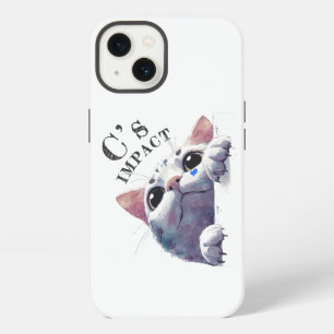 Cute Peeking Cat Acrylic Style - C’s IMPACT Black2 iPhone 13 Case