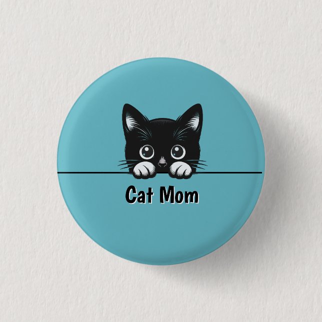 Cute Peeking Cat Design  3 Cm Round Badge (Front)