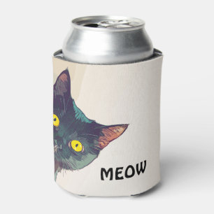 Cute Peeking Cat Design Can Cooler