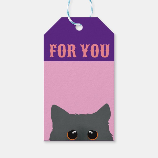 CUTE PEEKING CAT GIFT TAGS (Front)
