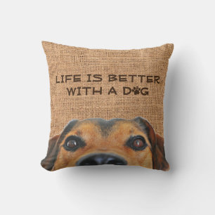 Cute Peeking Face Dog Cushion