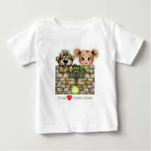 Cute Peeking Girl and Cute Peeking Puppy Dog