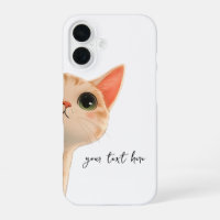 Cute Peeking Orange Tabby Cat Custom Text