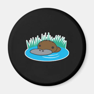 cute peeking platypus magnet