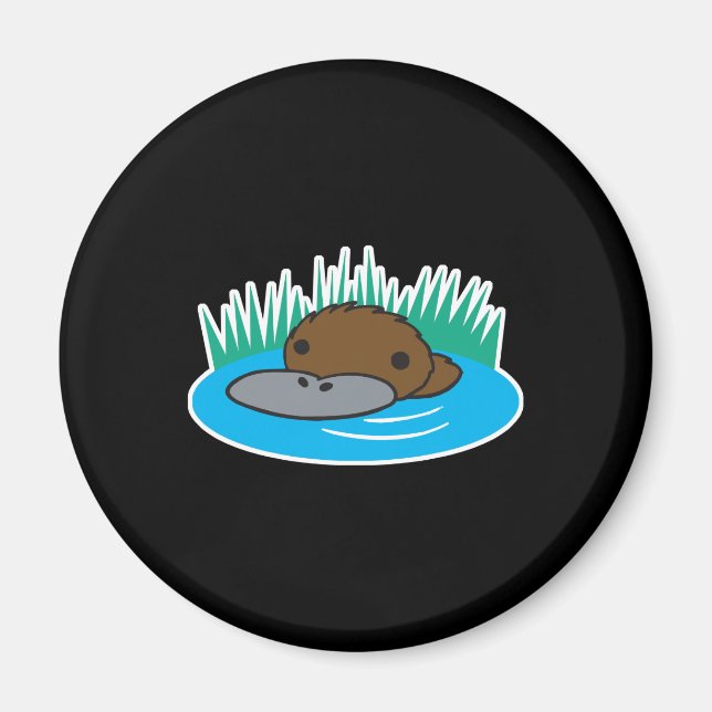 cute peeking platypus magnet (Front)