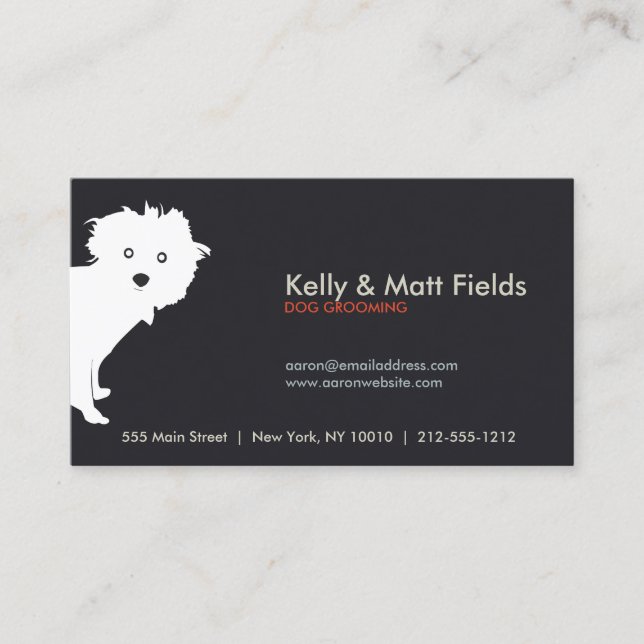 Cute Peeking Pup II Business Card (Front)