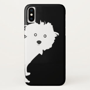 Cute Peeking Pup on Black iPhone X Case