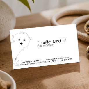 Cute Peeking Pup White Business Card