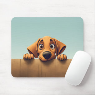 Cute Peeking Rhodesian Ridgeback Dog Mouse Pad