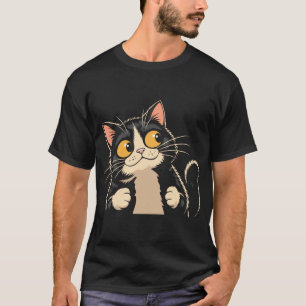 Cute Peeking Tuxedo Cat T-Shirt