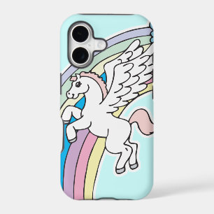 cute pegasus and unicorn cartoon graphic
