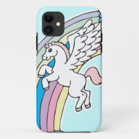 cute pegasus and unicorn cartoon graphic