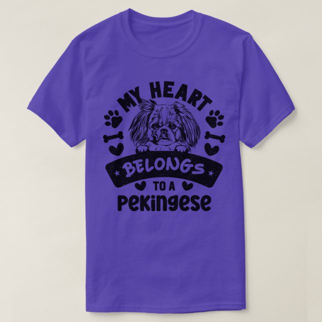 Cute Pekingese Dog T-Shirt (Design Front)