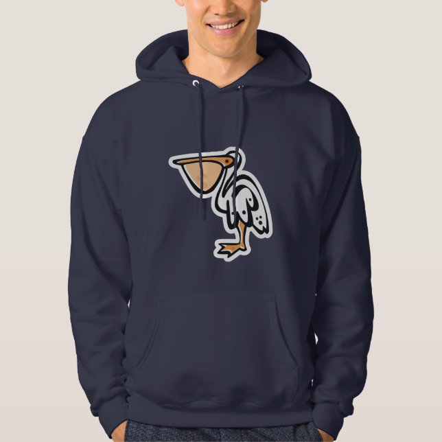 Cute Pelican; Blue Hoodie (Front)
